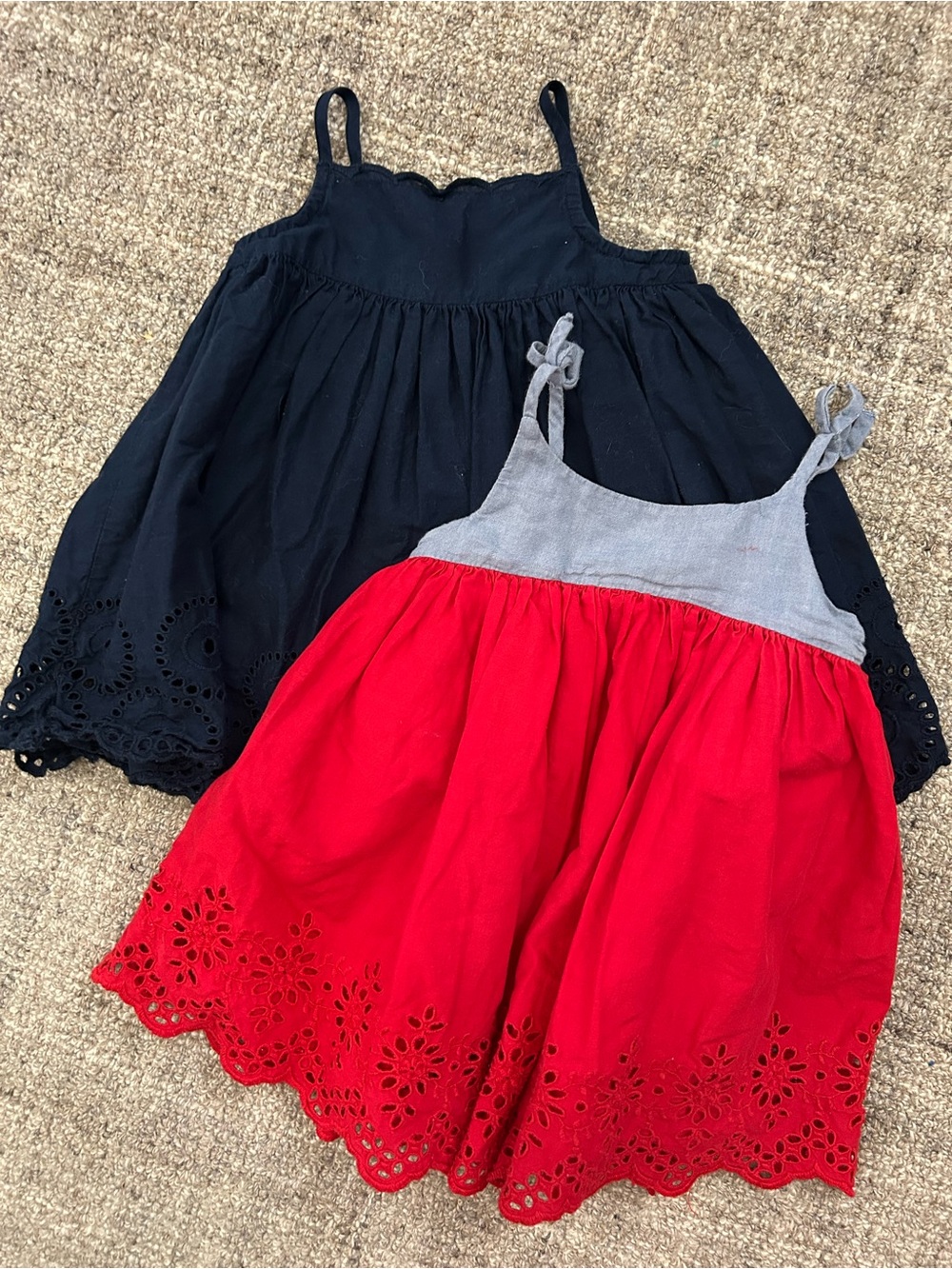 Baby Gap Girls' Eyelet Hem Sundress Set - Navy & Red 12-18 months
